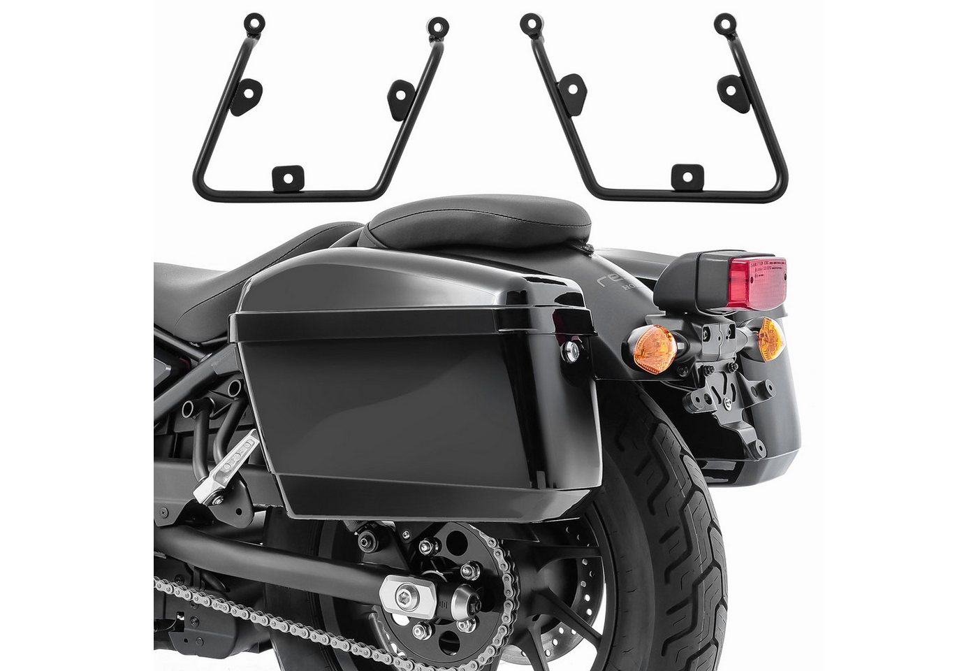 Craftride Koffer Set 2x Seitenkoffern mit Halter für Honda Rebel 500 CMX 17-25 Nevada von Craftride