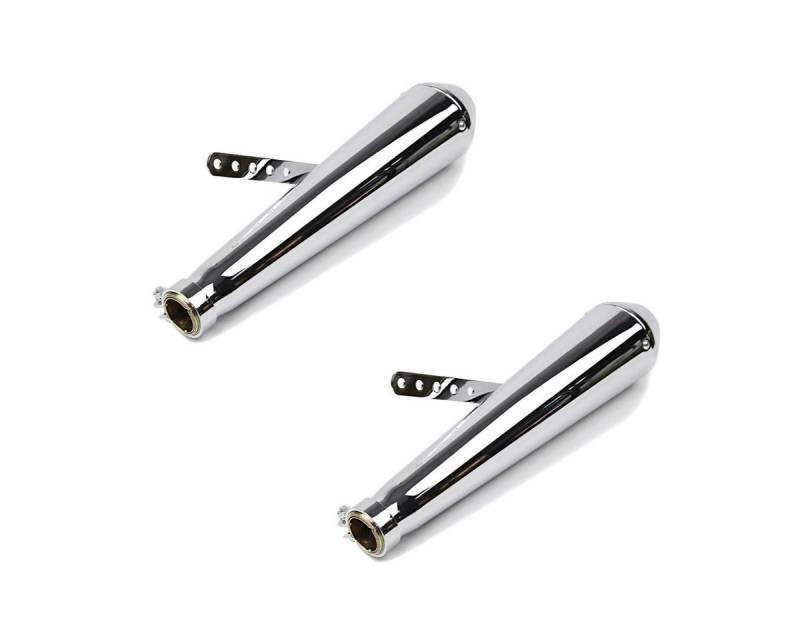 Craftride Reisetasche 2x # Endschalldämpfer für Moto Guzzi Nevada 750 Caferacer Cone chrom S von Craftride