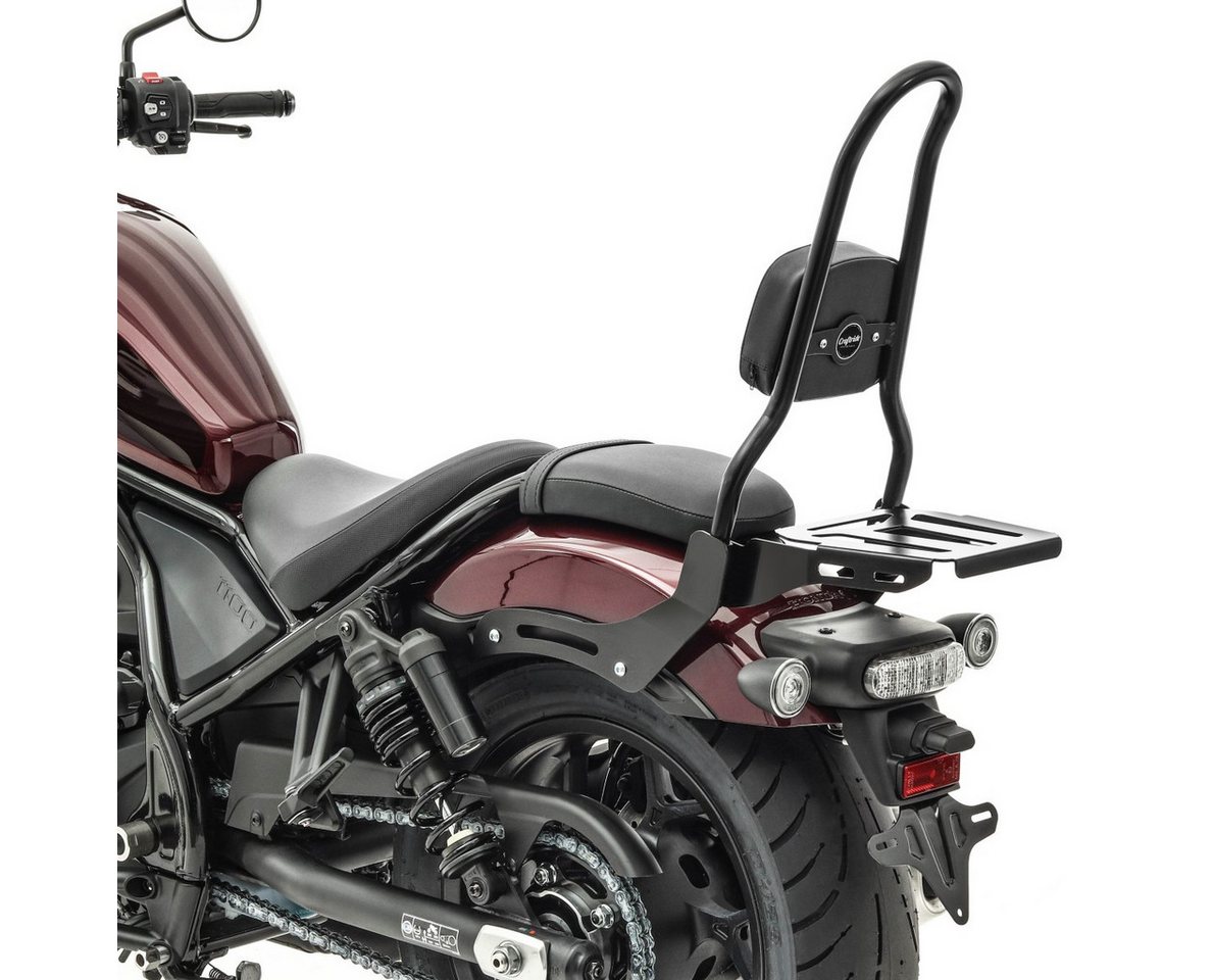 Craftride Reisetasche Sissy Bar L3 für Honda Rebel 1100 21-25 mit Gepäckträger schwarz von Craftride