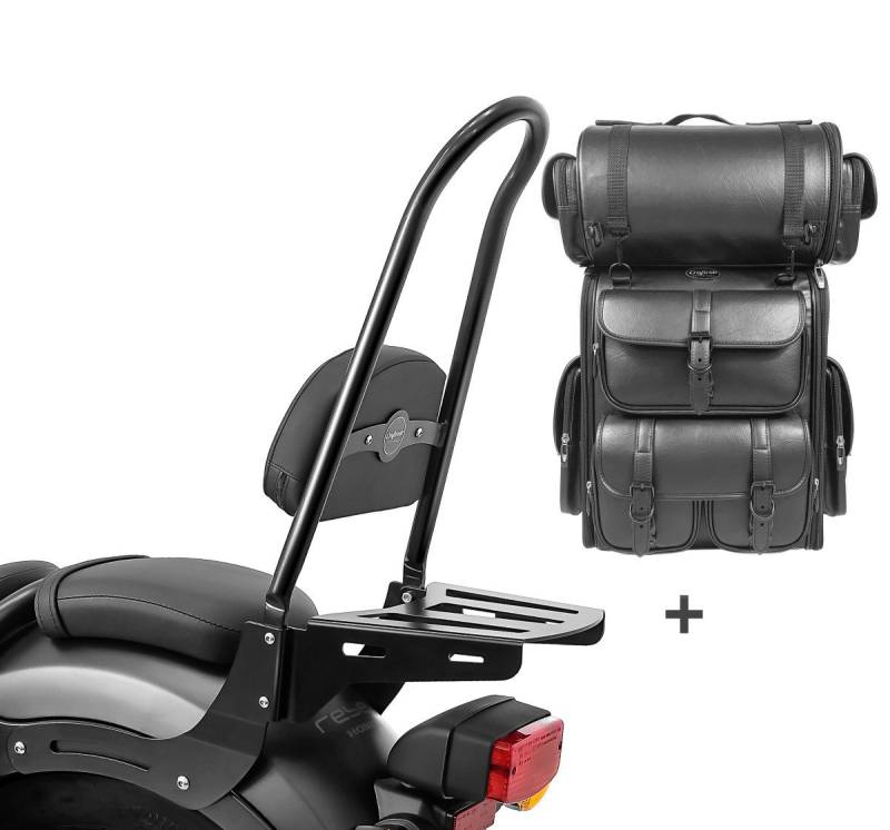 Craftride Reisetasche Sissybar CSXL + Hecktasche LX für Honda Rebel 500 17-25 mit Gepäckträg von Craftride