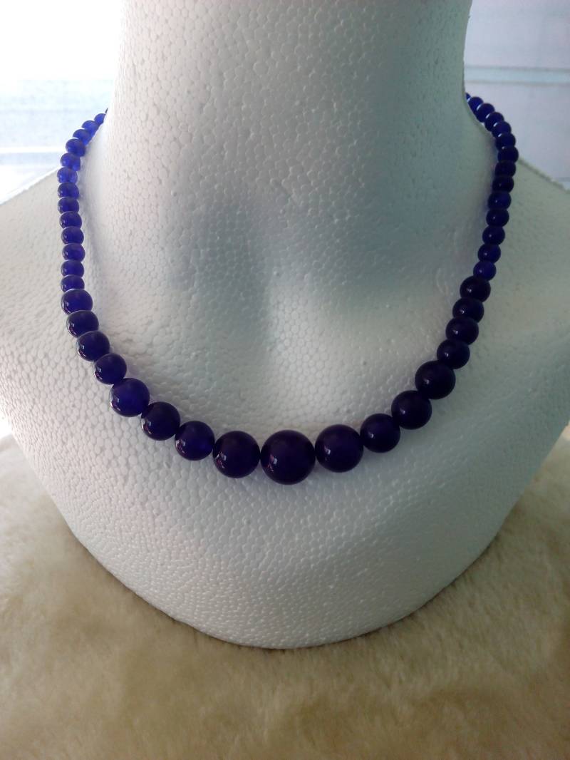 6-14 Mm Amethyst Runde Perlen Edelstein-Halskette von CraftsNJewellery