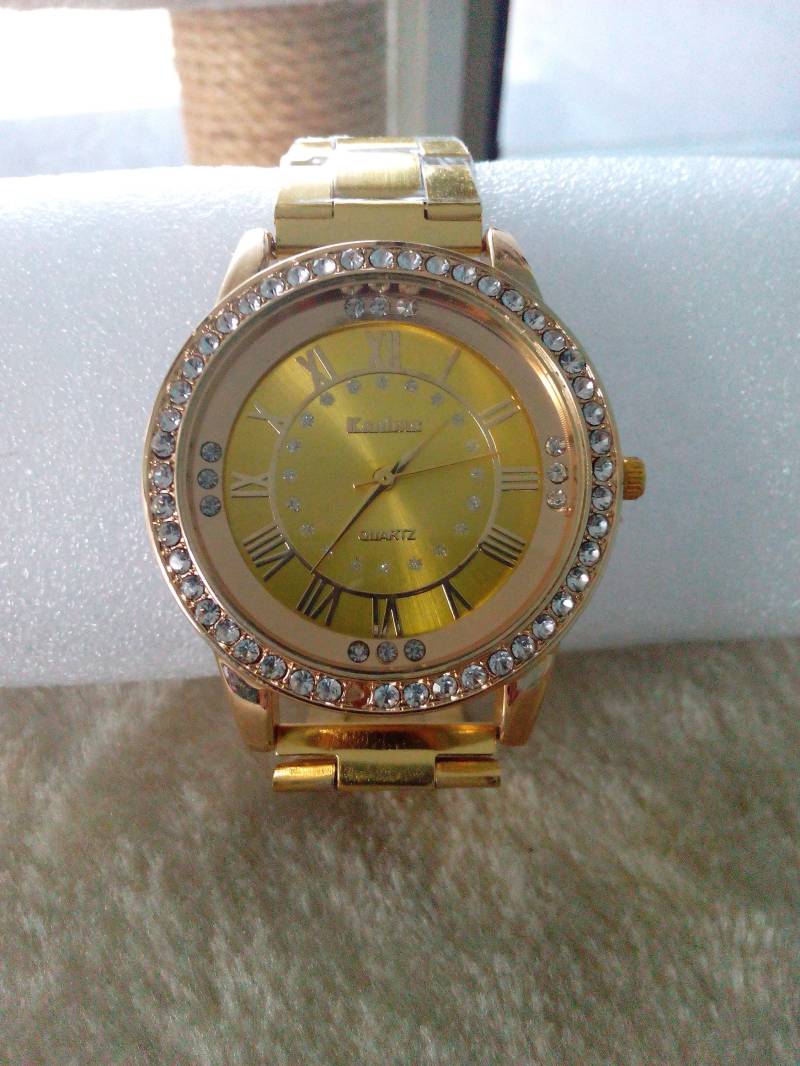 Damen Herren Kristall Strass Edelstahl Analog Quarz Armbanduhr von CraftsNJewellery