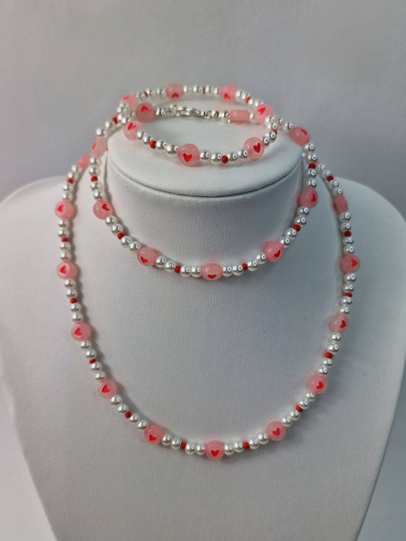 Schmuck Set/Kette Armband Fußkettchen Glow in The Dark Herz Sommer Frühling Geschenk Für Sie Ihn von CraftsbyAnnii