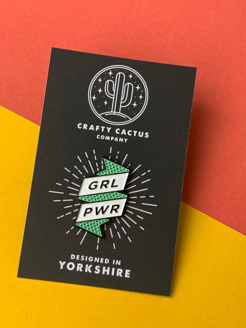 Grl Pwr Girl Power Mintgrüner Emaille Pin Für Alle Mächtigen Mädchen, Aus Unserer Premium Auswahl An Badges ... Feminismus, Frauen von CraftyCactusCompany