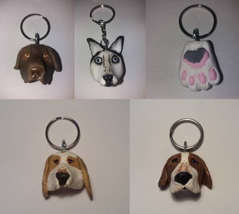 Haustier Gesicht/Pfote Schlüsselanhänger von CraftyCatDK