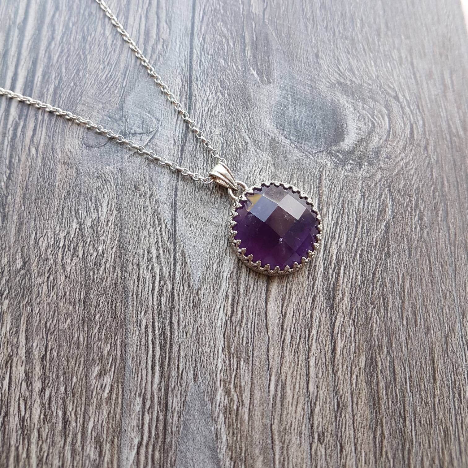 Amethyst Sterling Silber Anhänger Und Kette Amethyst Sterling Silber Anhänger Und Kette von CraftyCatsJewellery