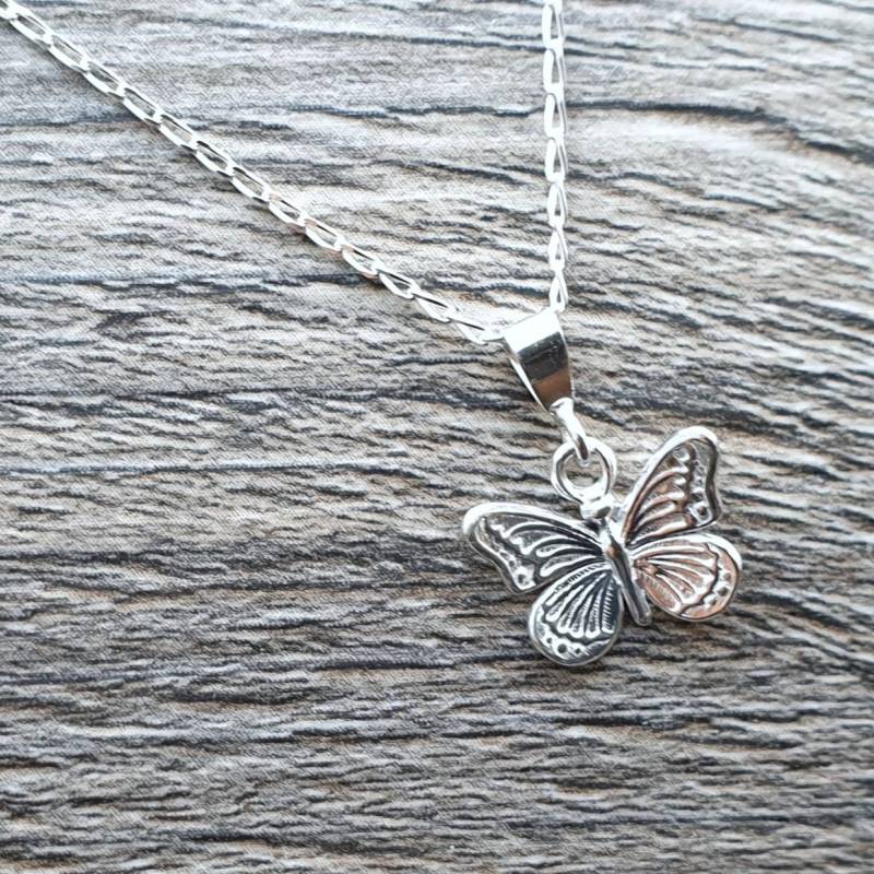 Schmetterlingshalskette Aus 925Er Silber Schmetterlingshalskette Aus 925Er Silber von CraftyCatsJewellery
