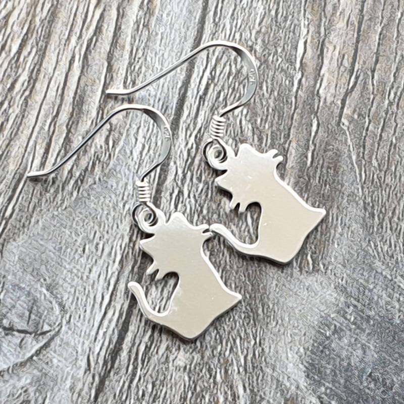 sterling Silber Süße Katzen Ohrringe, Katzenohrringe, Silberohrringe sterling Silber Süße Katzen Ohrringe, Katzenohrringe, Silberohrringe von CraftyCatsJewellery