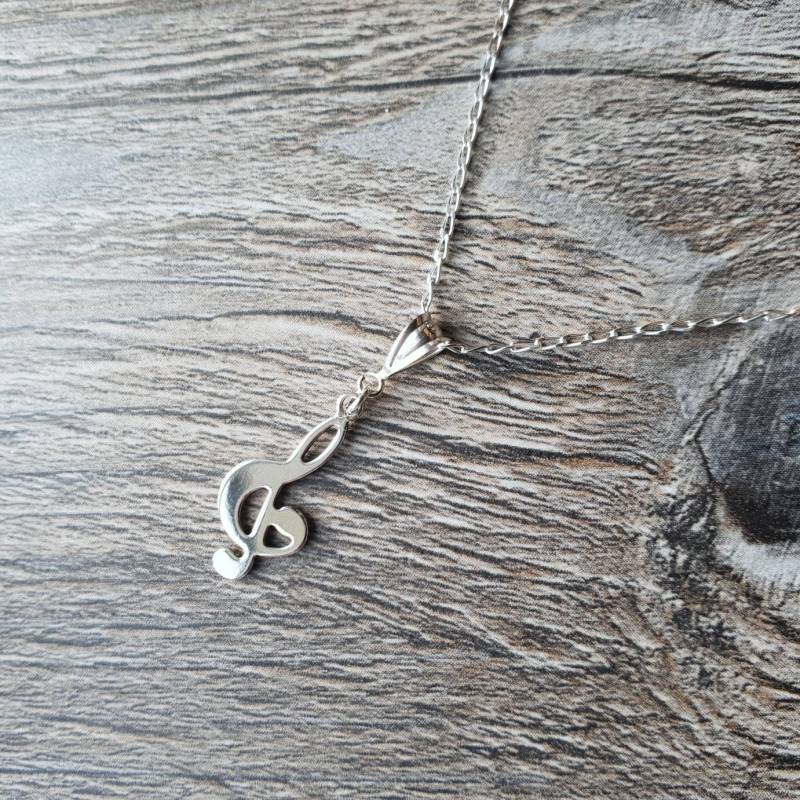 sterling Silber Violinschlüssel Halskette sterling Silber Violinschlüssel Halskette von CraftyCatsJewellery