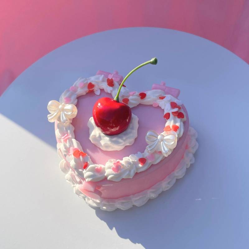 Erdbeer-Konfetti-Herz-Dekor-Box Mit Spiegel - Vintage Decor Fake Cake Trinket Schmuckschatulle Erdbeer-Konfetti-Herz-Dekor-Box Mit Spiegel - Vintage Decor Fake Cake Trinket Schmuckschatulle von CraftyDessert