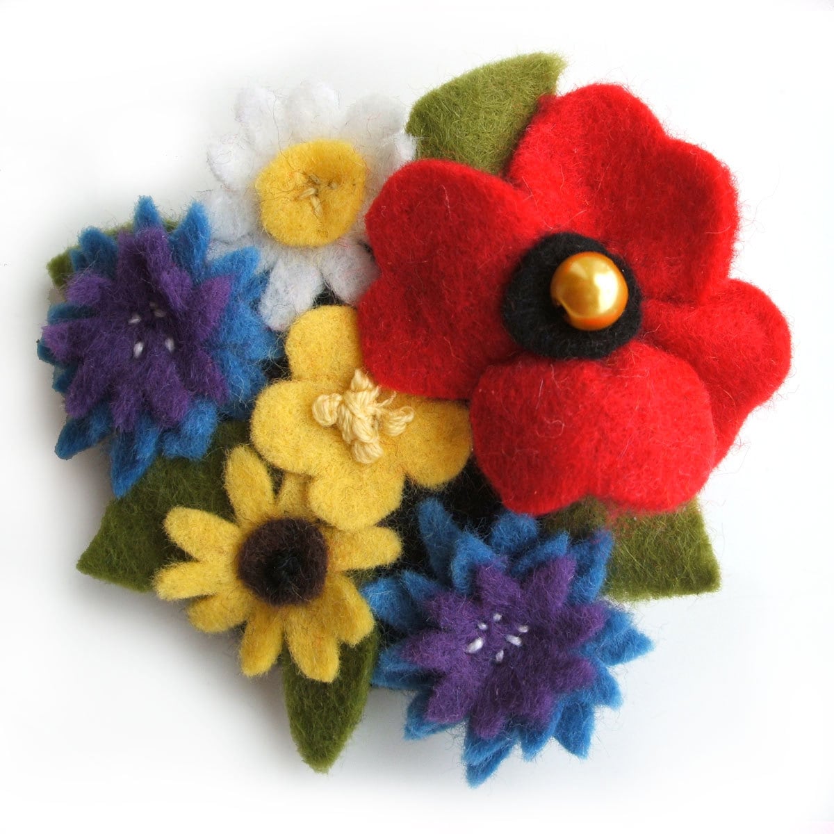 Filz Brosche Mit Wildblumen Blumen Handgemachte Anstecknadel Filz Brosche Mit Wildblumen Blumen Handgemachte Anstecknadel von CraftyJoDesigns