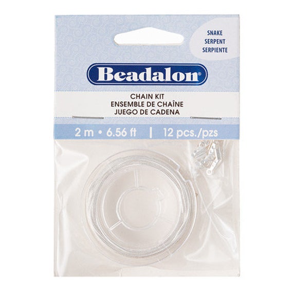 Beadalon Schlange Kette Kit - Versilbert Stahl 6, 5 Fuß 340B-120 Beadalon Schlange Kette Kit - Versilbert Stahl 6, 5 Fuß 340B-120 von CraftyNotionsStore