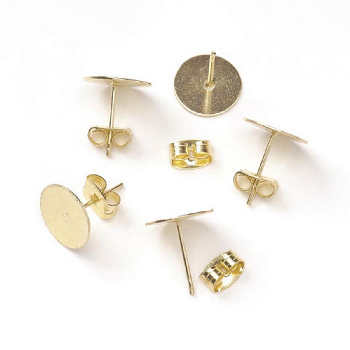 Flache Pad Ohrring Beiträge Mit Schmetterling Kupplung - Gold 10mm 1880-44 Flache Pad Ohrring Beiträge Mit Schmetterling Kupplung - Gold 10mm 1880-44 von CraftyNotionsStore