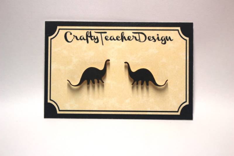 Dinosaurier-Ohrringe/Laser Geschnitten Holz Schmuck Dinosaurier-Ohrringe/Laser Geschnitten Holz Schmuck von CraftyTeacherDesign