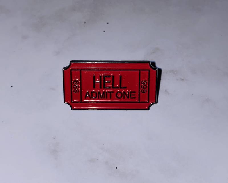 Ticket To Hell Button von Craftyworld1000