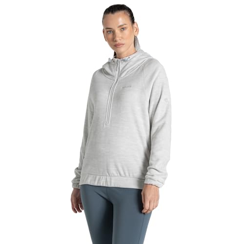 Craghoppers Damen Esk Kapuzenpullover aus Fleece mit halbem Reißverschluss Pullover, Lunar Grey, 36 von Craghoppers