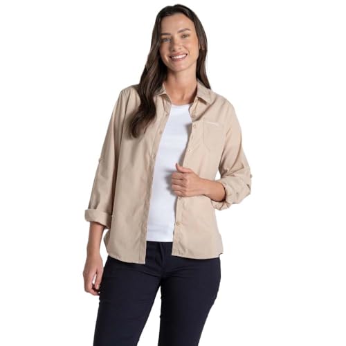 Craghoppers Damen Kiwi Langarmshirt Hemd, Desert Sand, 42 von Craghoppers