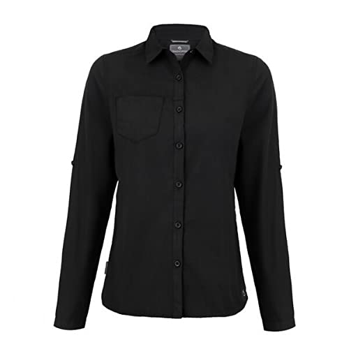 Craghoppers Damen Expert Kiwi Langarm-Shirt Hemd mit Button-Down-Kragen, Schwarz, 42 von Craghoppers