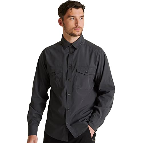 Craghoppers Herren Expert Kiwi Langarmshirt Hemd mit Button-Down-Kragen, Carbon Grey, 3XL von Craghoppers