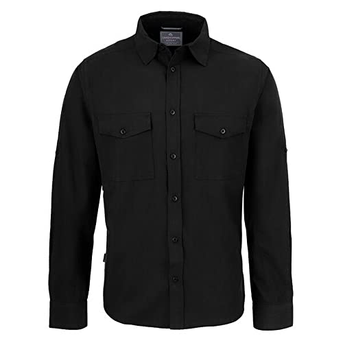 Craghoppers Herren Expert Kiwi Langarmshirt Hemd mit Button-Down-Kragen, Schwarz, XL von Craghoppers