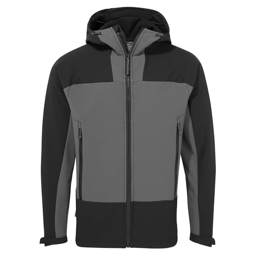 Craghoppers Herren Expert Active Softshelljacke mit Kapuze Regenmantel, Carbon-Grau/Schwarz, XXL von Craghoppers