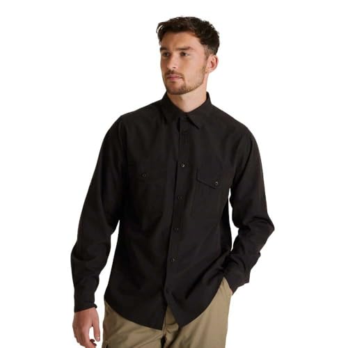 Craghoppers Herren Expert Kiwi Langarmshirt Hemd mit Button-Down-Kragen, Schwarz, M von Craghoppers