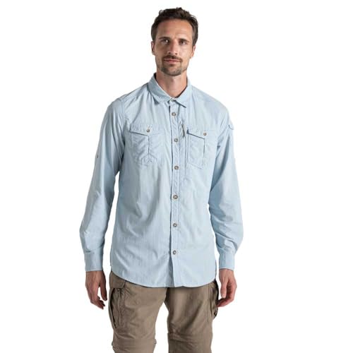 Craghoppers NosiLife Adventure III Long Sleeved Shirt, M, Niagara Blue von Craghoppers