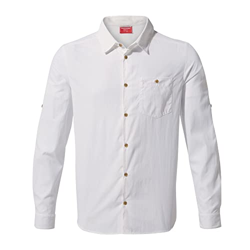 Craghoppers Mens NosiLife Nuoro Long Sleeved Shirt (CMS598), Optic White, XL von Craghoppers