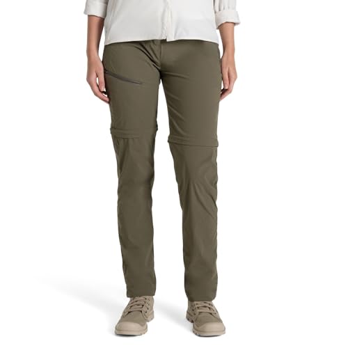 Craghoppers NosiLife Zip-Off Tropenhose/Wanderhose Shorts für Damen Insektenabweisend, Größe:36, Farbe:Wild Olive von Craghoppers