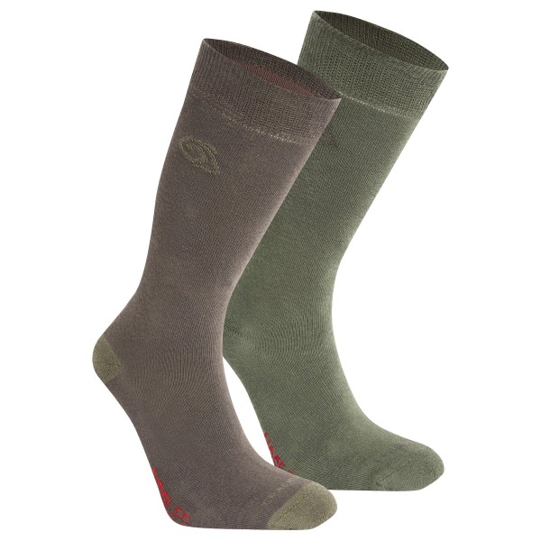 Craghoppers - Nosilife Travel Twin Pack Socks - Wandersocken Gr 39-42 oliv von Craghoppers