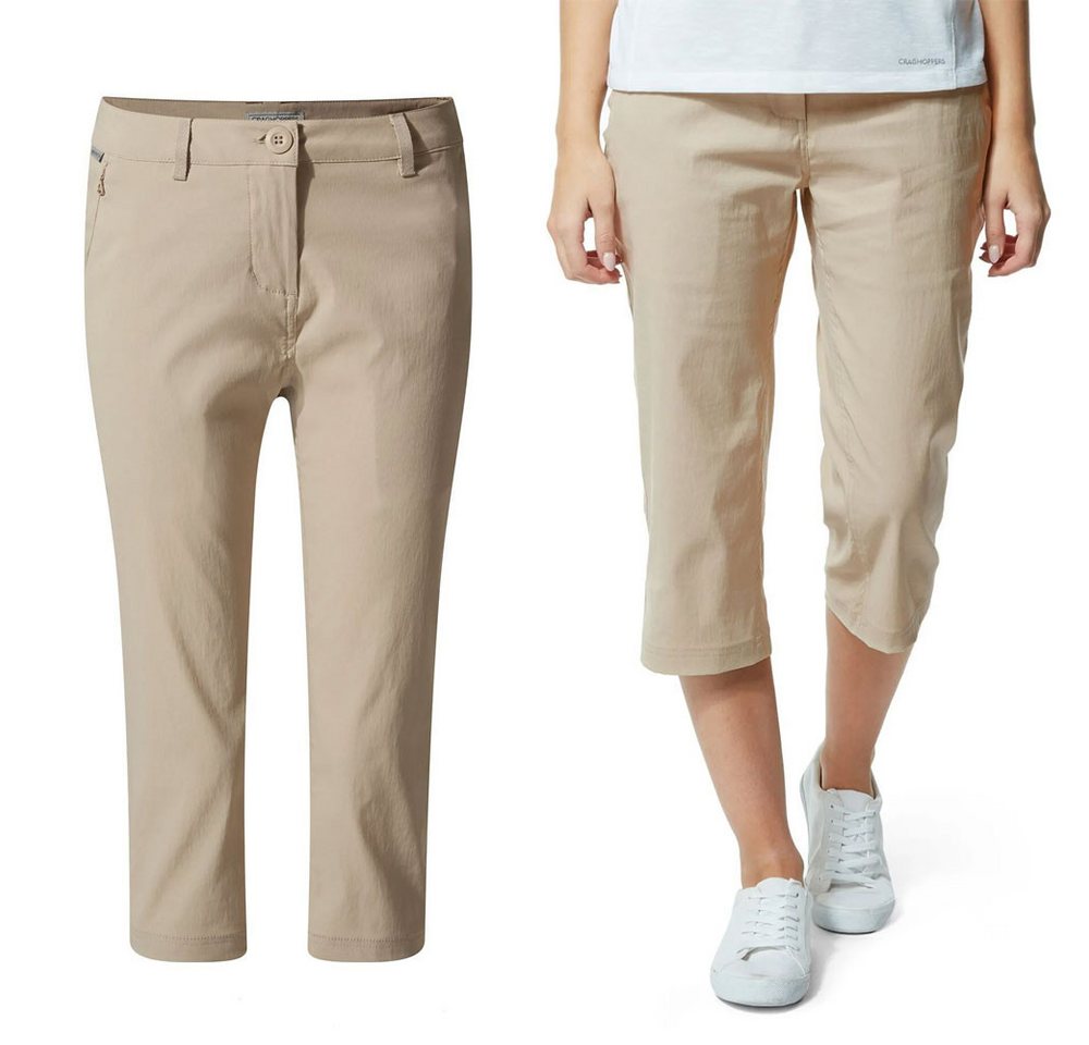 Craghoppers Trainingstights Craghoppers - Kiwi Pro III Damen Caprihose Capri-Shorts (48cm) beige von Craghoppers