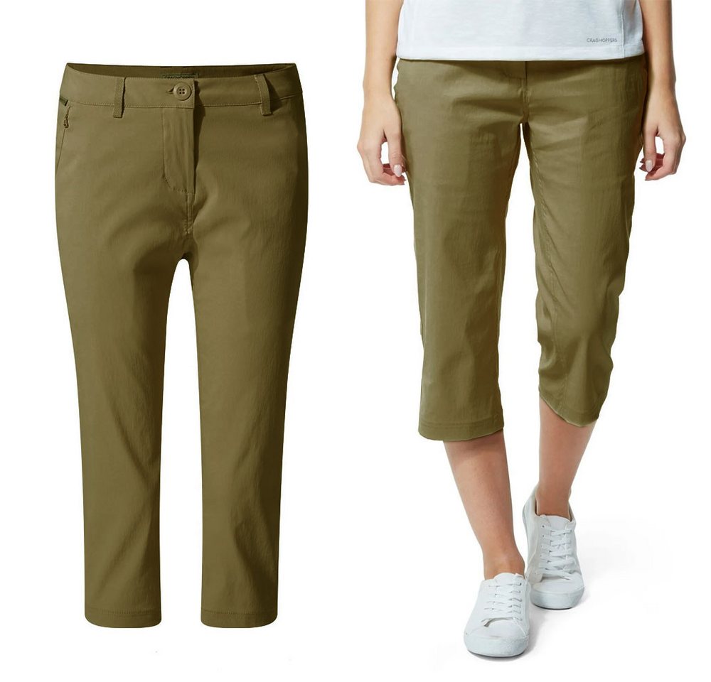 Craghoppers Trainingstights Craghoppers - Kiwi Pro III Damen Caprihose Capri-Shorts (48cm) grün von Craghoppers