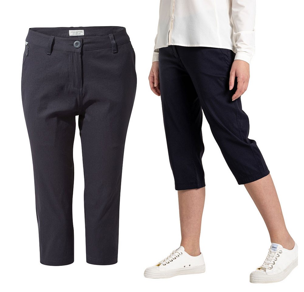 Craghoppers Trainingstights Craghoppers - Kiwi Pro III Damen Caprihose Capri-Shorts (48cm) navy von Craghoppers