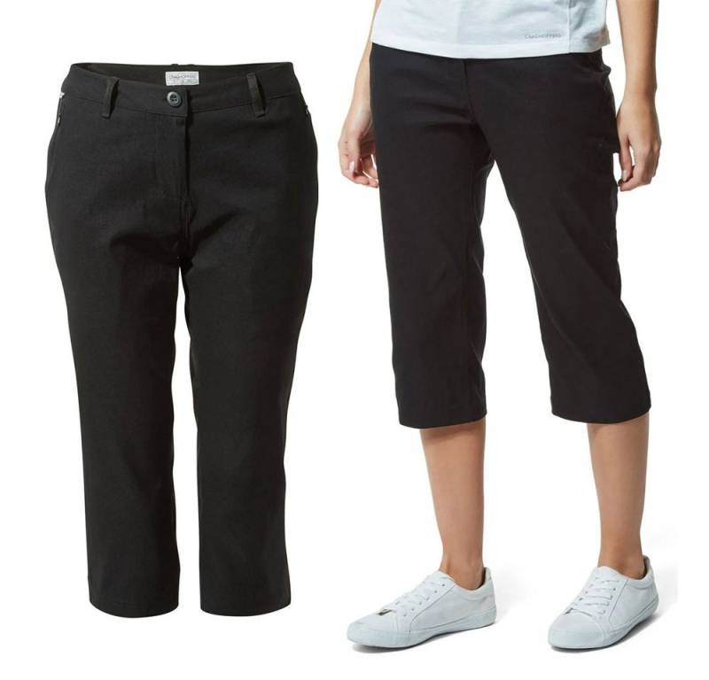 Craghoppers Trainingstights Craghoppers - Kiwi Pro III Damen Caprihose Capri-Shorts (48cm) schwarz von Craghoppers