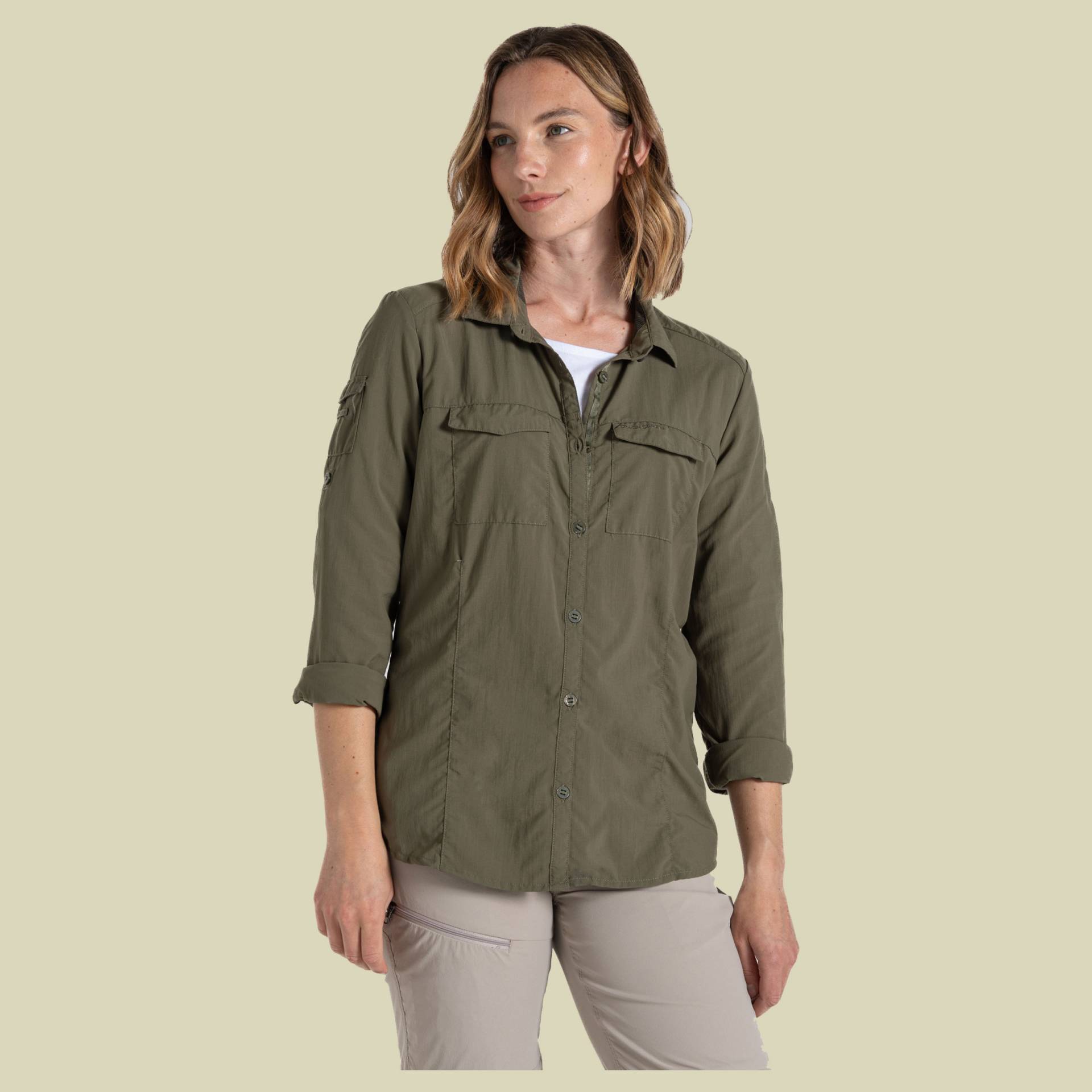 NosiLife Adventure Long Sleeved Shirt III Women 40 grün -wild olive (UK 14) von Craghoppers