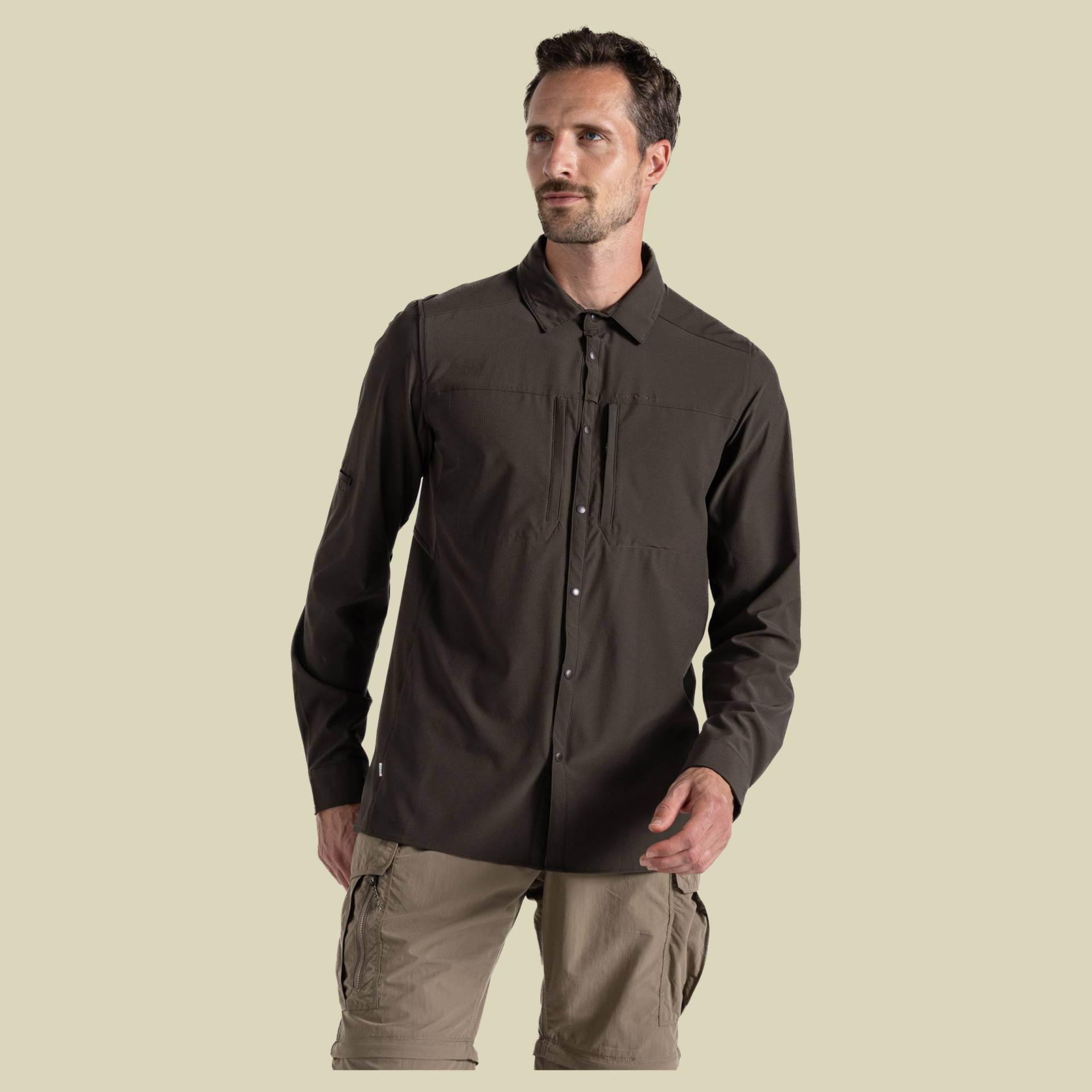 NosiLife Pro Long Sleeved Shirt V Men M braun - woodland green von Craghoppers