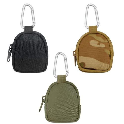 3PCS Coin Purse mit Reißverschluss Gürteltasche Herren Münze Geldbeutel Schlüsselanhänger Taschen für Taille Pack Nylon Münzbeutel Münzgeldbörse （Schwarz + Armeegrün + Tarnfarbe） von Cragmut
