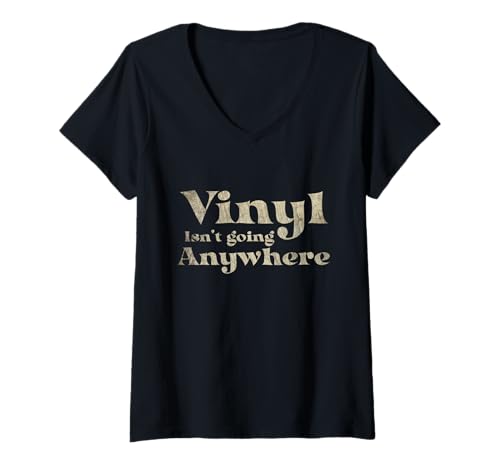 Damen Schallplattensammler DJ Audiophile Geek Retro Music Addict T-Shirt mit V-Ausschnitt Damen Schallplattensammler DJ Audiophile Geek Retro Music Addict T-Shirt mit V-Ausschnitt von Crate Digging 45 rpm Adapter Analog Crate Digging