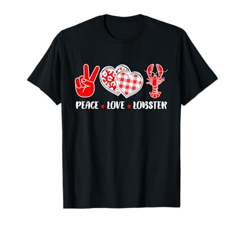 Peace Love Lobster Seafood Crawfish Retro Lobster Women T-Shirt von Crawfish Costume Lobster Lovers and Ocean Apparel