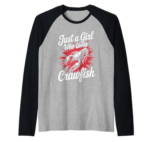 Languste Nur ein Mädchen, das Langusten liebt Raglan von Crawfish Crab Shrimps Seafood