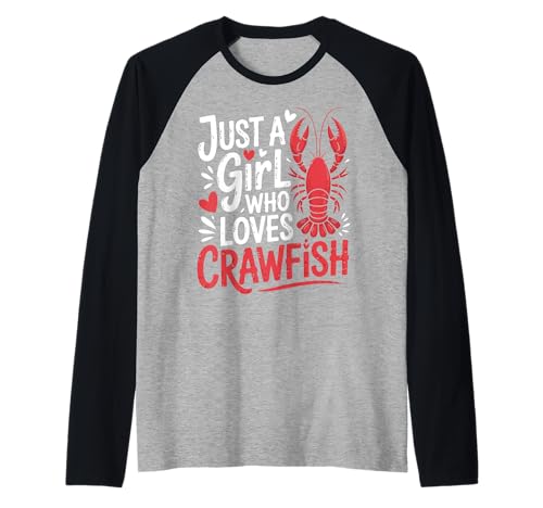 Languste Nur ein Mädchen, das Langusten liebt Raglan von Crawfish Crab Shrimps Seafood