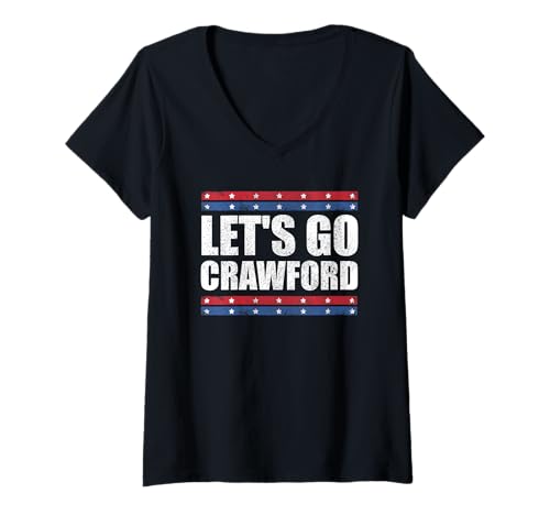 Damen Crawford Last Name Family American Birthday Crawford Boxing T-Shirt mit V-Ausschnitt Damen Crawford Last Name Family American Birthday Crawford Boxing T-Shirt mit V-Ausschnitt von Crawford Team Family Patriotic Outfit Surname