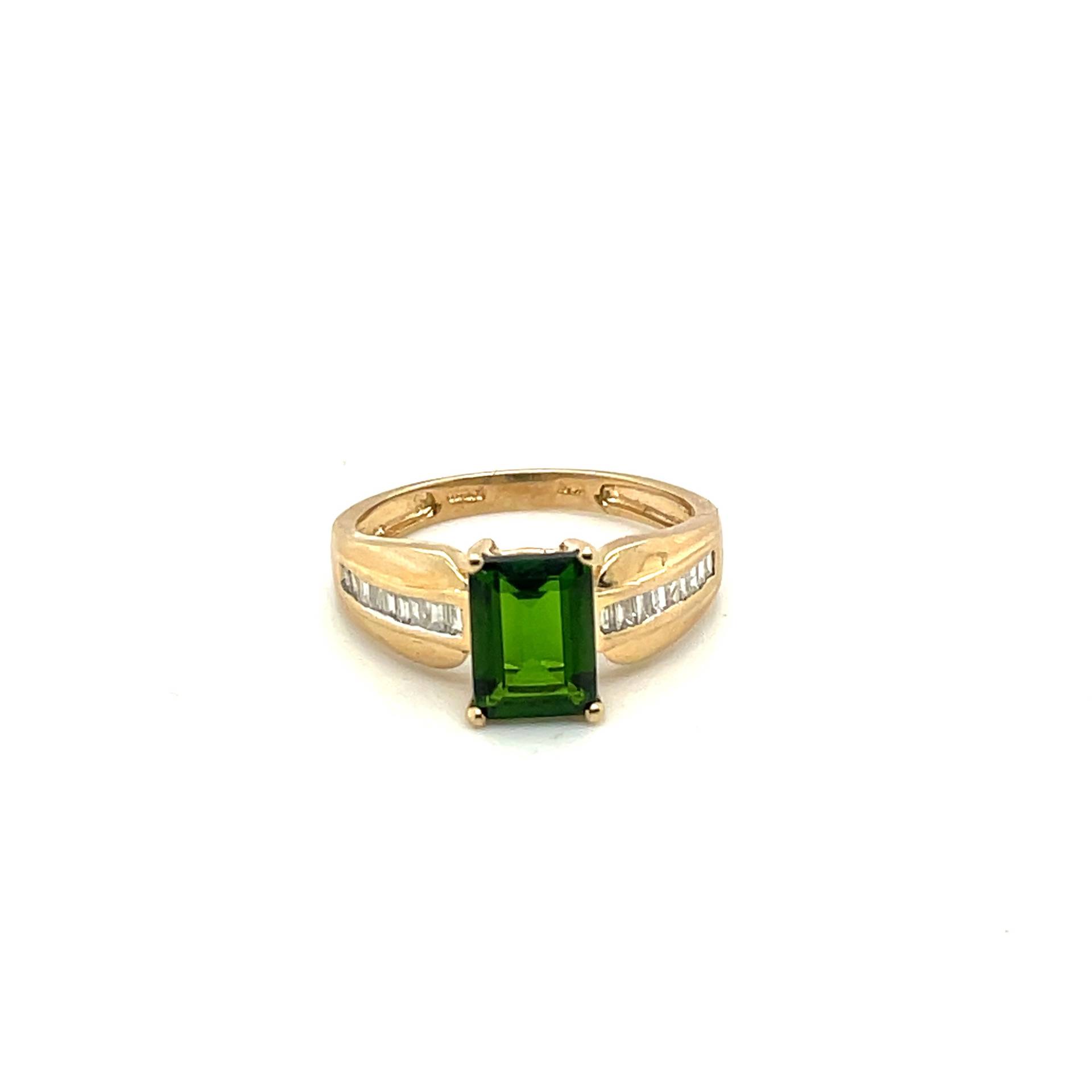 10K Gelbgold Baguette Diamant & Peridot Ring Apex13499 von Crawfordsjewel