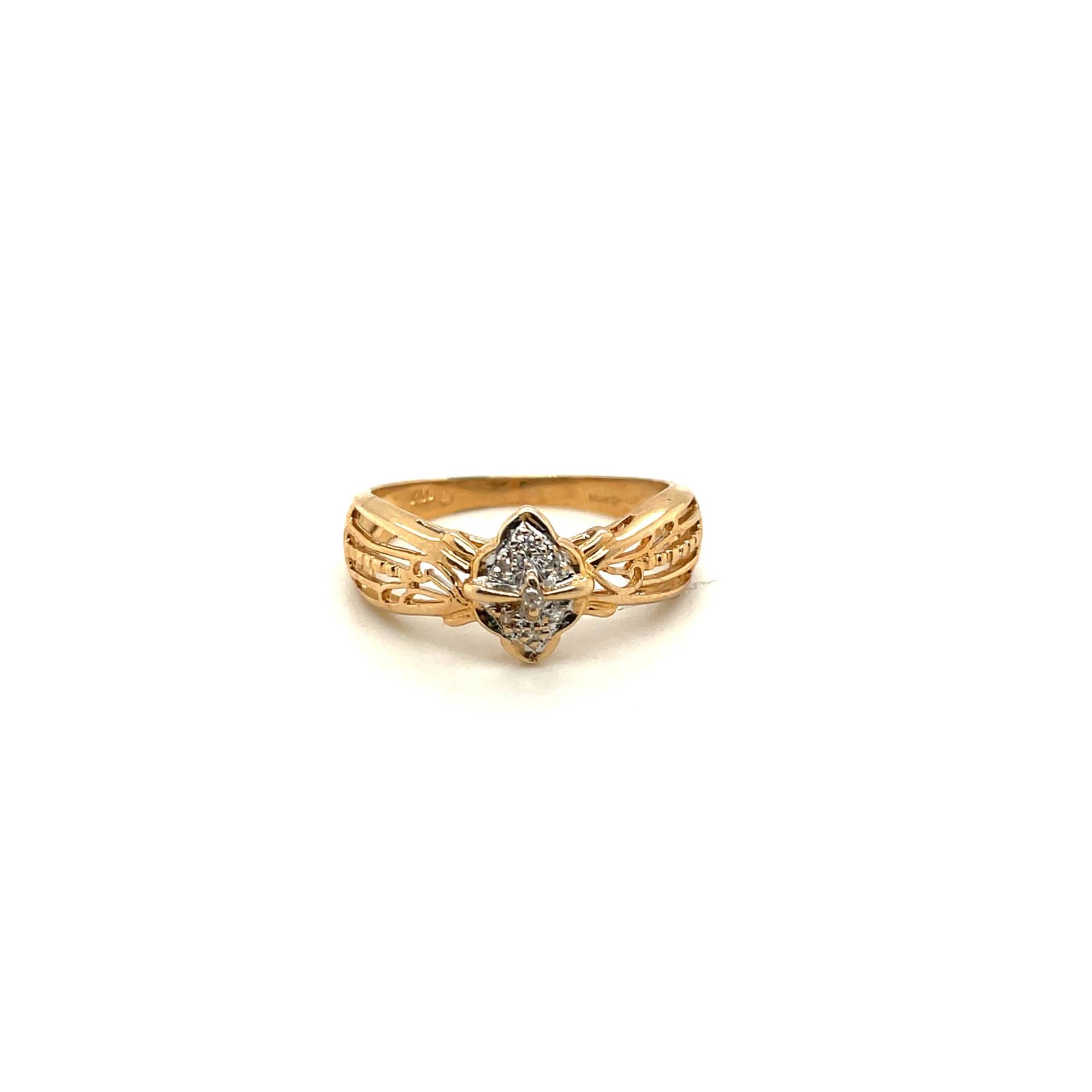 14K Gelbgold .13Ct Diamant Form Ring von Crawfordsjewel