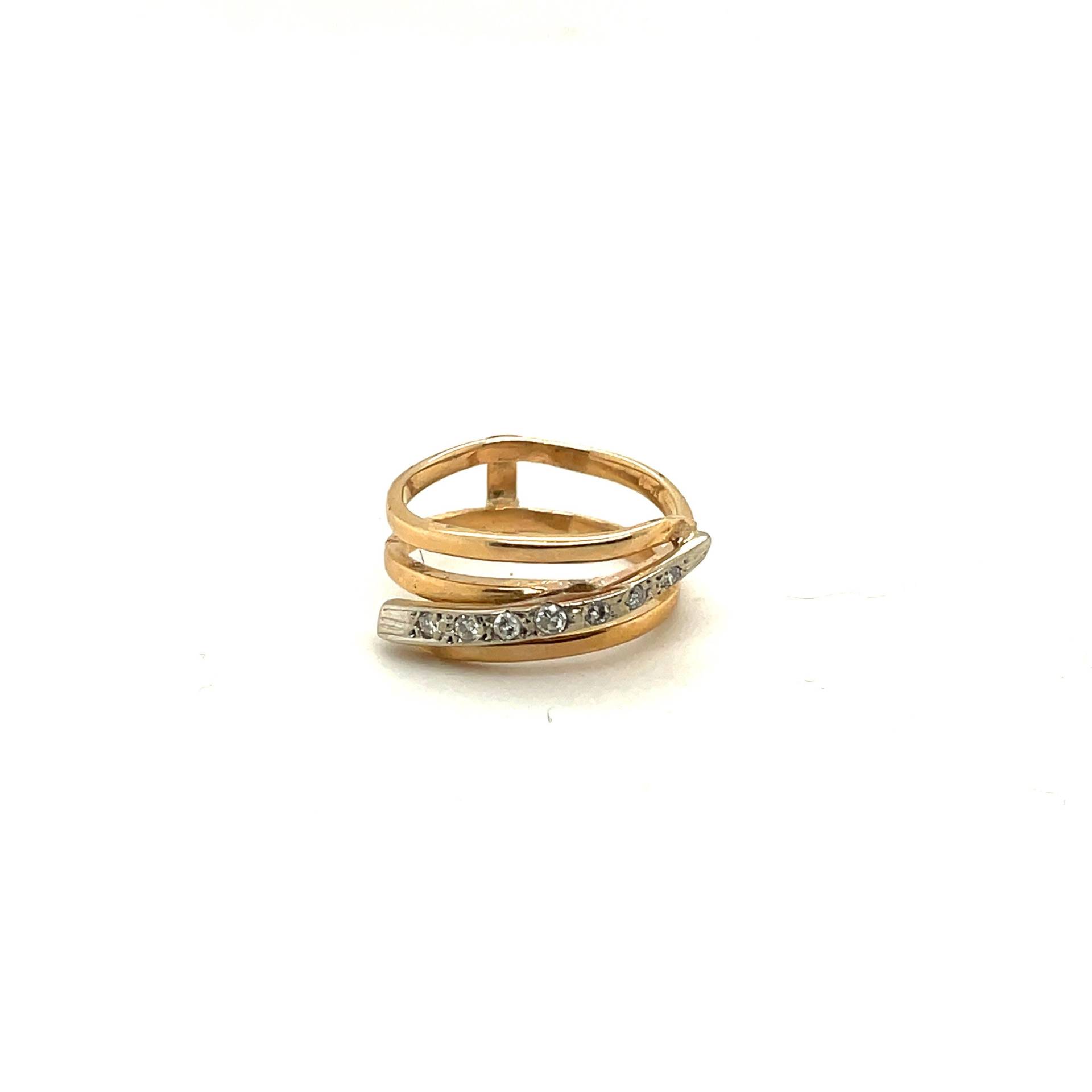 14K Gelbgold .25Ct Diamant Diagonal Ring von Crawfordsjewel