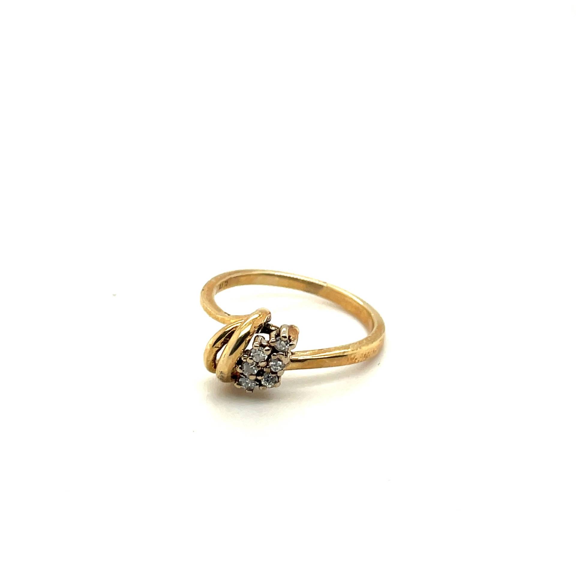 14K Gelbgold .31Ct Diamant Knoten Ring von Crawfordsjewel