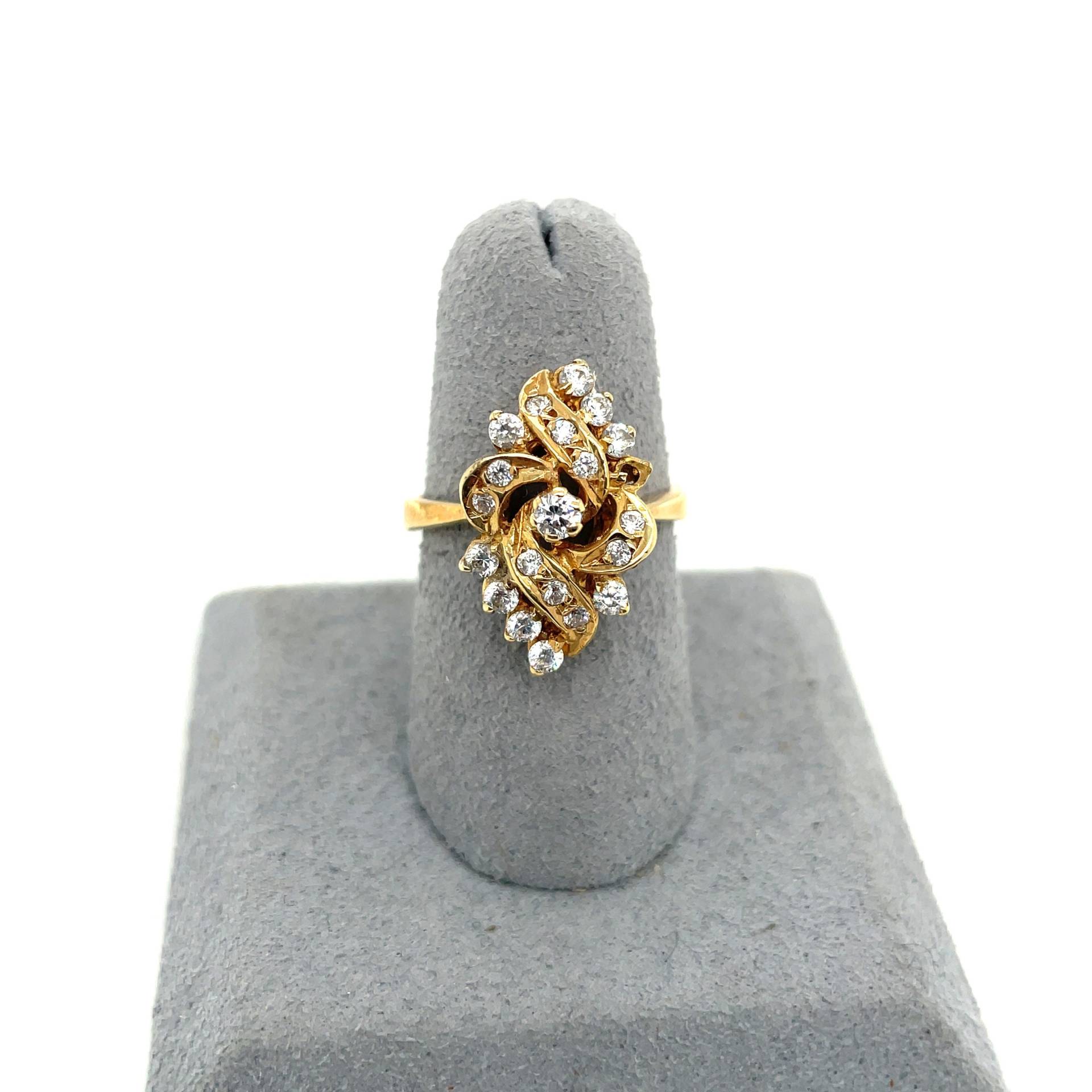 14K Gelbgold .79Ct Diamant Welle Wirbel Ring von Crawfordsjewel