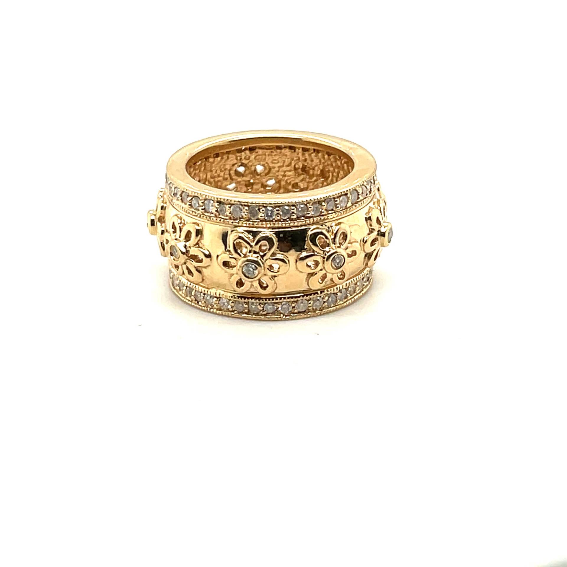 14K Gelbgold 1, 50Ct Diamant Blumen Ring von Crawfordsjewel