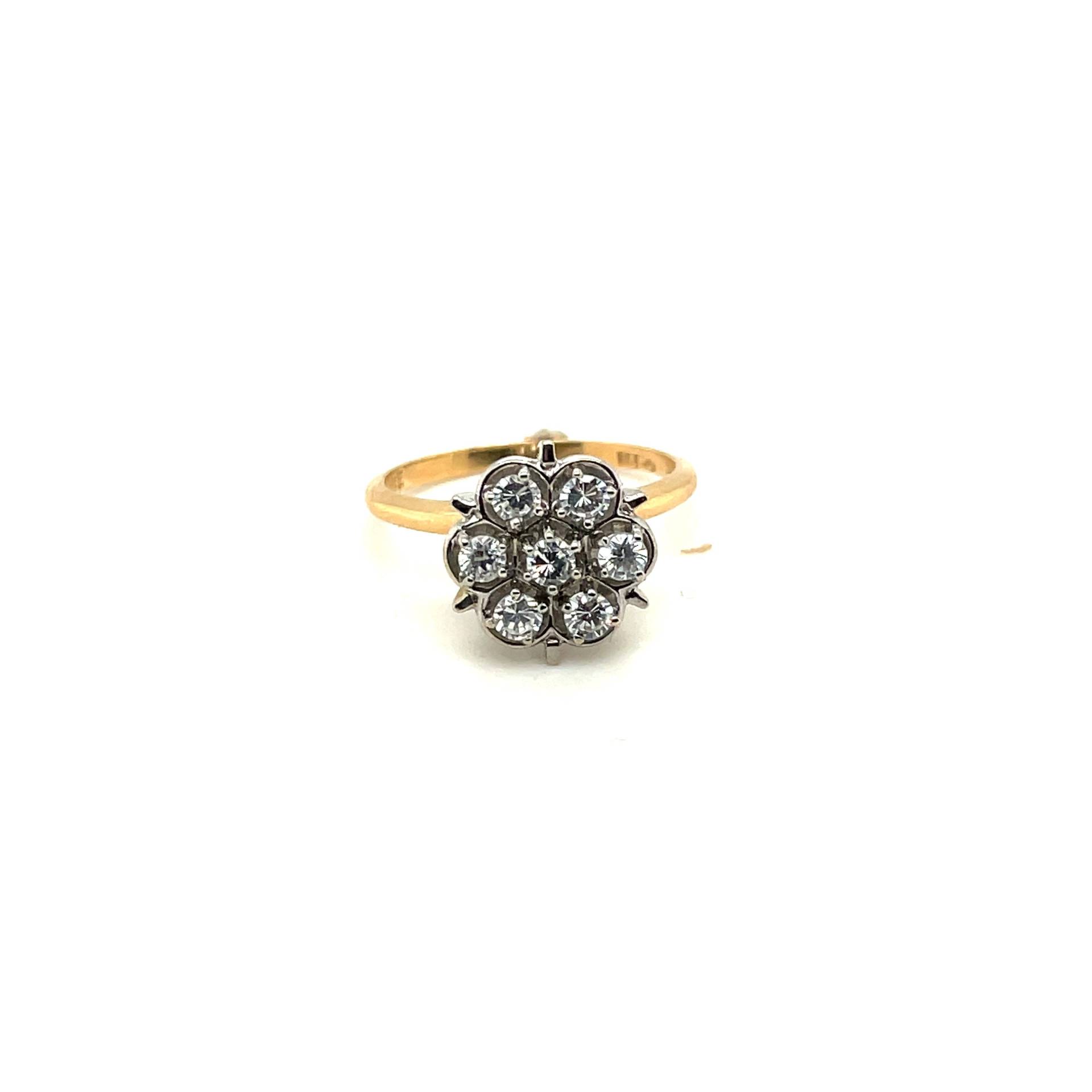 14K Gelbgold Diamant Blumen Ring von Crawfordsjewel