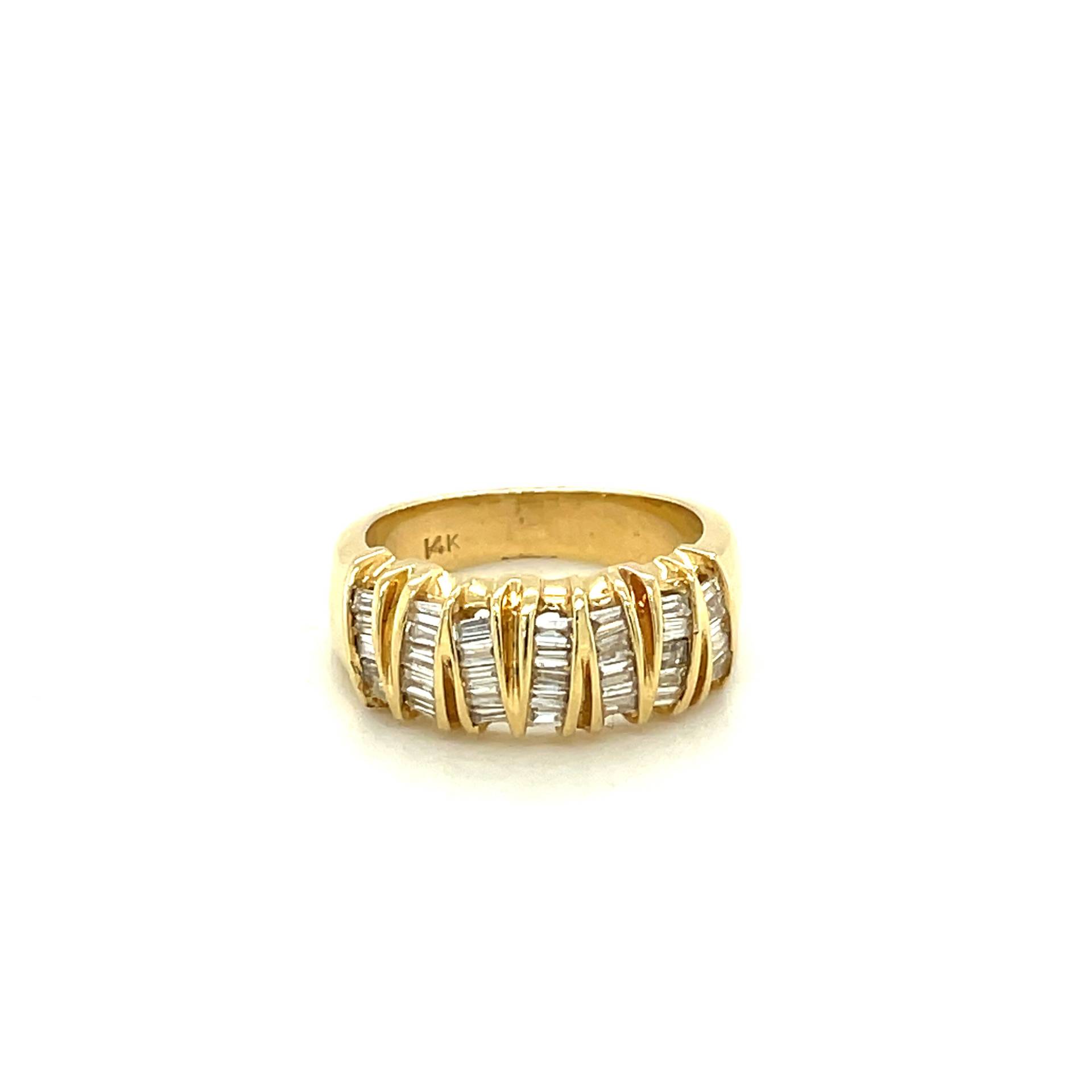 14K Gelbgold Diamant Zick-Zack-Band von Crawfordsjewel